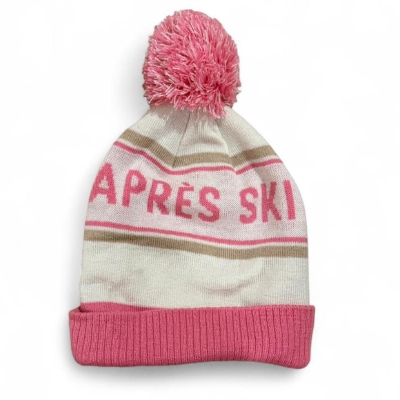little buck Accessories - Little Buck Après Ski Pink and White Beanie